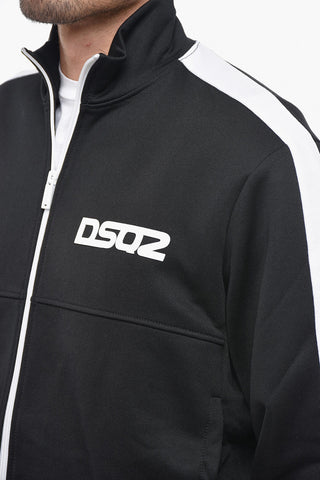 Sweatshirt mit Stehkragen, Frontreißverschluss und Kontraststreifen