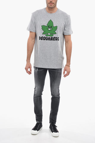 T-Shirt Girocollo LEAF con Stampa Frontale