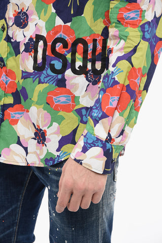 Floral Patterned Cotton Dropped Shoulder Shirt