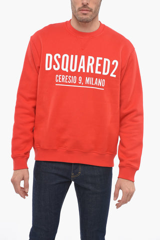 Crew Neck CERESIO 9 Fleece Cotton Sweatshirt