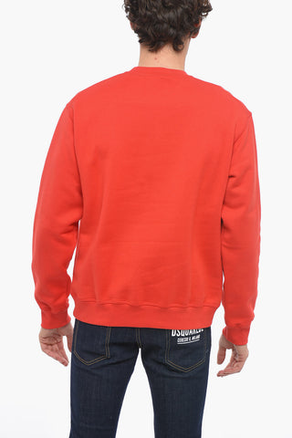 Crew Neck CERESIO 9 Fleece Cotton Sweatshirt