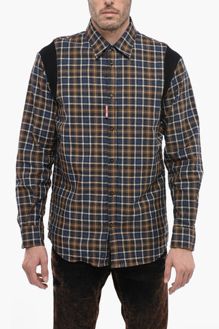 Camicia in Cotone Tartan SHLD con Inserti in Maglia