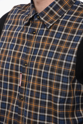 Camicia in Cotone Tartan SHLD con Inserti in Maglia