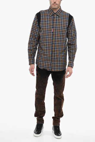 Camicia in Cotone Tartan SHLD con Inserti in Maglia