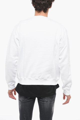 Fleece Cotton PALM SUNSET Crew Neck Sweatshirt