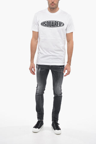 Crew Neck SURF BOARD T-Shirt with Embossed Logo