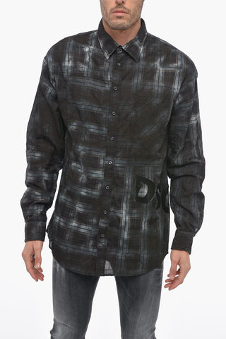 Camicia in Misto Lino DIRTY con Motivo District Check