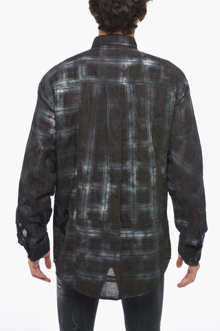 Camicia in Misto Lino DIRTY con Motivo District Check