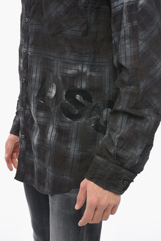 Camicia in Misto Lino DIRTY con Motivo District Check