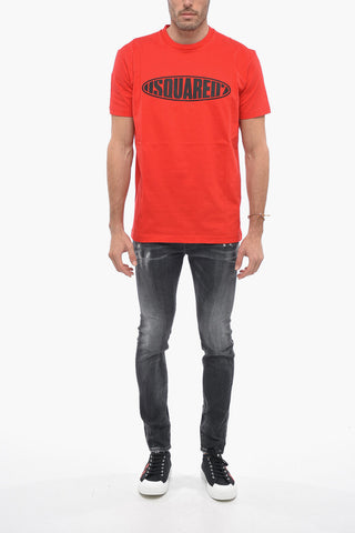 Crew Neck SURF BOARD T-Shirt with Embossed Logo
