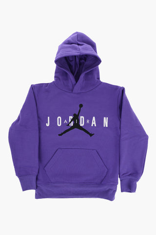 AIR JORDAN Felpa Hoodie in Tinta Unita con Maxi Tasca a Toppa