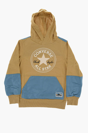 ALL STAR CHUCK TAYLOR Felpa Hoodie Bicolore con Logo Stampato