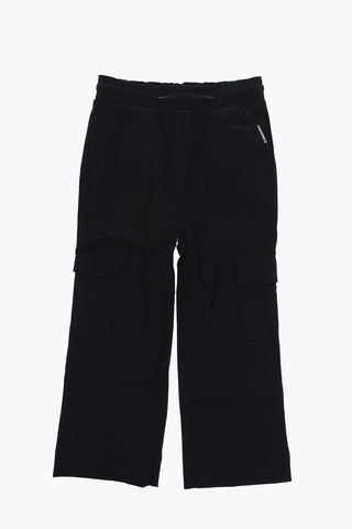 Wide-Leg Cargo Pants with Elastic Waist