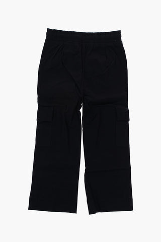 Wide-Leg Cargo Pants with Elastic Waist