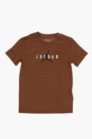 AIR JORDAN Solid-Color T-Shirt with Printed Logo