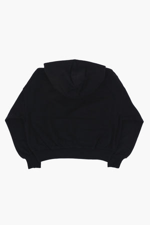 Fleece Cotton-Blend Hoodie with Half Zip