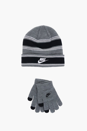 Set Gestreifte Handschuhe und Beanie
