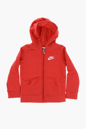 Sweatshirt aus Baumwollfleece mit Kapuze und Reißverschluss
