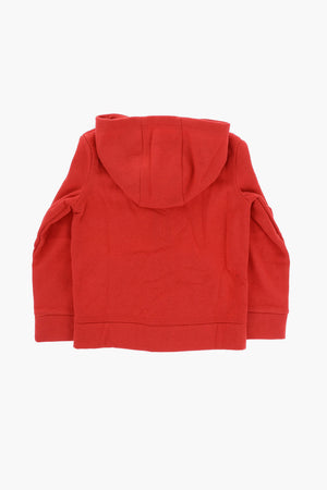 Sweatshirt aus Baumwollfleece mit Kapuze und Reißverschluss