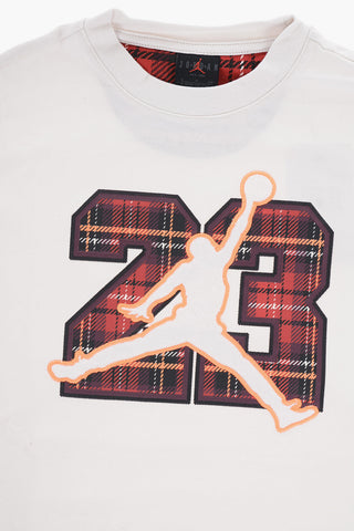 AIR JORDAN Crewneck T-Shirt with Check Detail