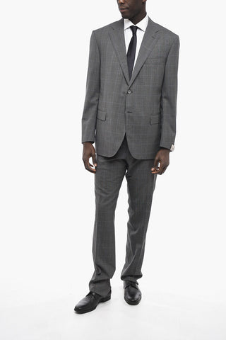 Virgin Wool LEADER Suit with District Check Pattern