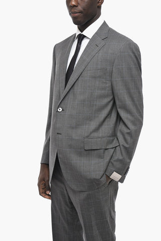 Virgin Wool LEADER Suit with District Check Pattern