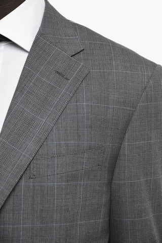 Virgin Wool LEADER Suit with District Check Pattern