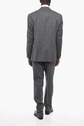 Virgin Wool LEADER Suit with District Check Pattern