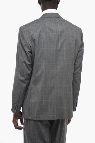 Virgin Wool LEADER Suit with District Check Pattern