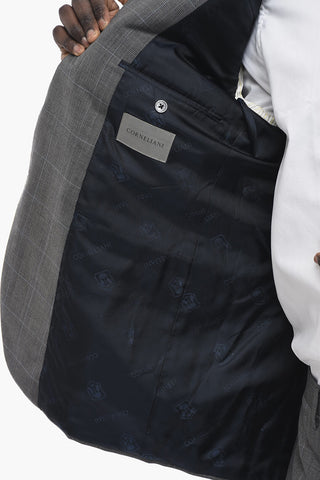 Virgin Wool LEADER Suit with District Check Pattern