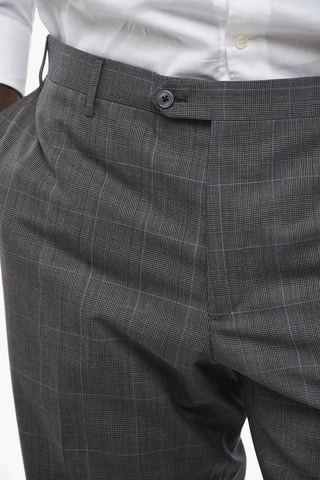 Virgin Wool LEADER Suit with District Check Pattern