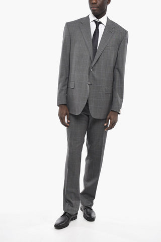 Virgin Wool LEADER Suit with District Check Pattern