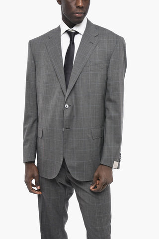 Virgin Wool LEADER Suit with District Check Pattern