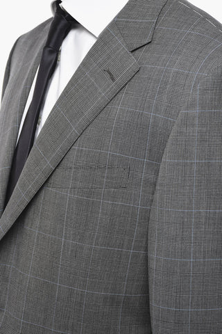 Virgin Wool LEADER Suit with District Check Pattern