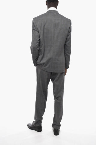 Virgin Wool LEADER Suit with District Check Pattern