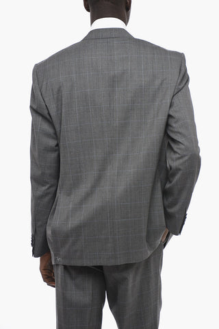 Virgin Wool LEADER Suit with District Check Pattern