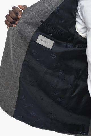 Virgin Wool LEADER Suit with District Check Pattern