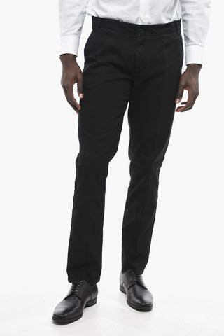 CC COLLECTION Slim-fit Chino Trousers with Logo Patch