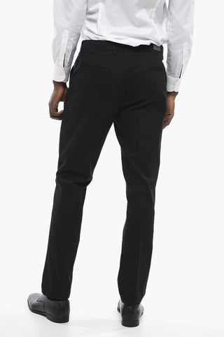 CC COLLECTION Slim-fit Chino Trousers with Logo Patch