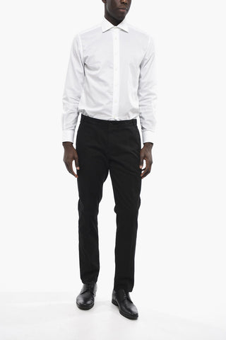 CC COLLECTION Slim-fit Chino Trousers with Logo Patch