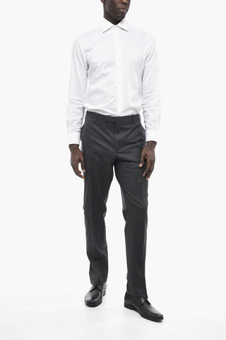 CC COLLECTION Virgin Wool Pants with Hidden Closure