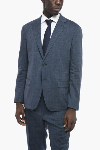 CC COLLECTION 2 Button Pin Check Suit with Flap Pockets