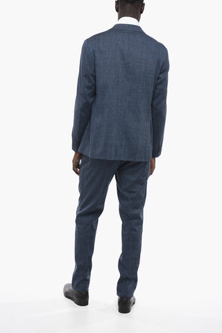 CC COLLECTION 2 Button Pin Check Suit with Flap Pockets