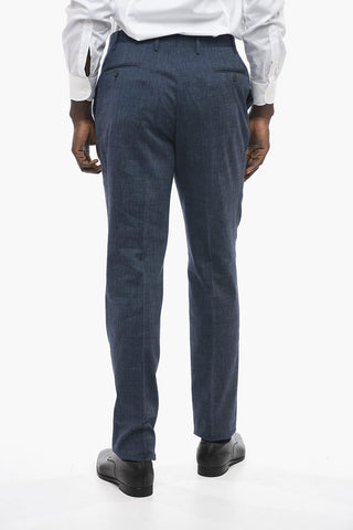CC COLLECTION 2 Button Pin Check Suit with Flap Pockets