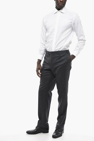 17.75-Micron Wool Trousers with Belt Loops