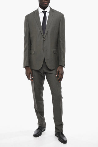 Wool and Linen Blend GATE Suit with Flap Pockets