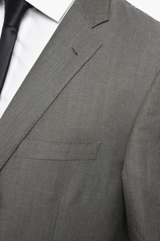 Wool and Linen Blend GATE Suit with Flap Pockets