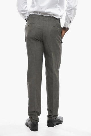 Wool and Linen Blend GATE Suit with Flap Pockets