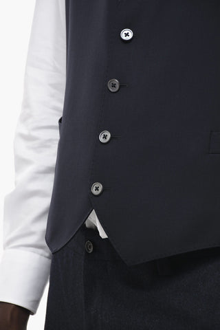 Virgin Wool Waistcoat LEADER with Besom Pockets
