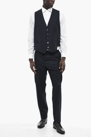 Virgin Wool Waistcoat LEADER with Besom Pockets